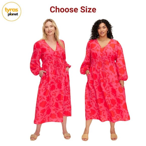 kate spade Dresses & Skirts - Choose S M | Classic Rose Linen Long Sleeve Maxi Dress Kate Spade Pink Red